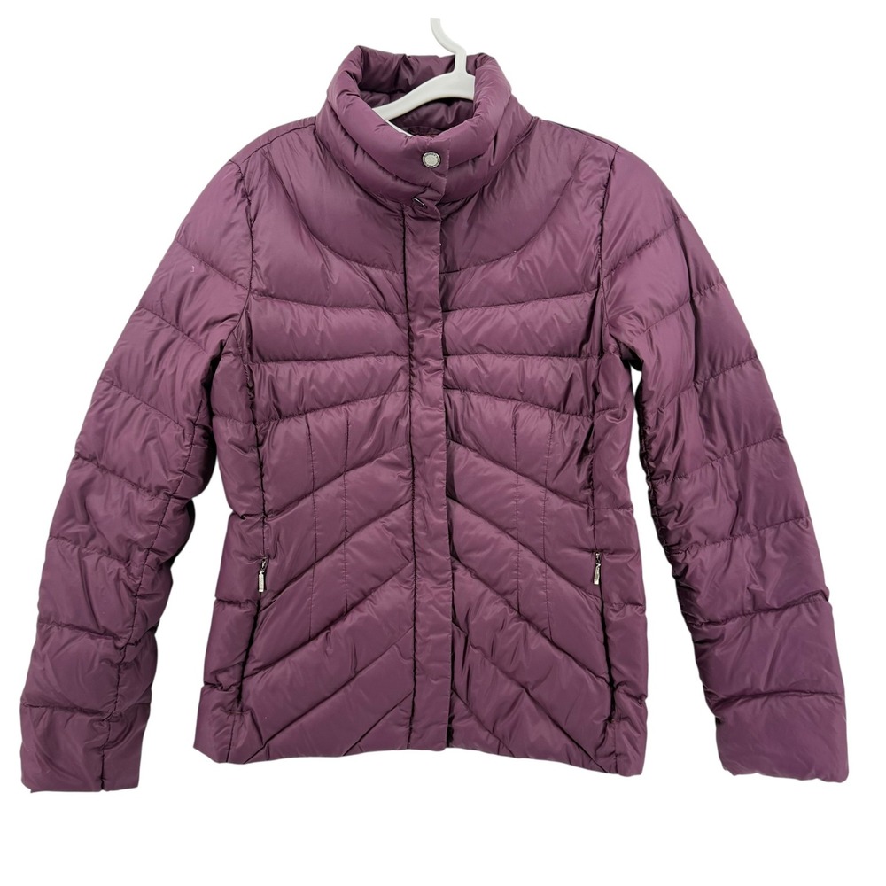 Lands‎ End Down Puffer Jacket Womens Plum Purple Quilted Size XS Travel Packable